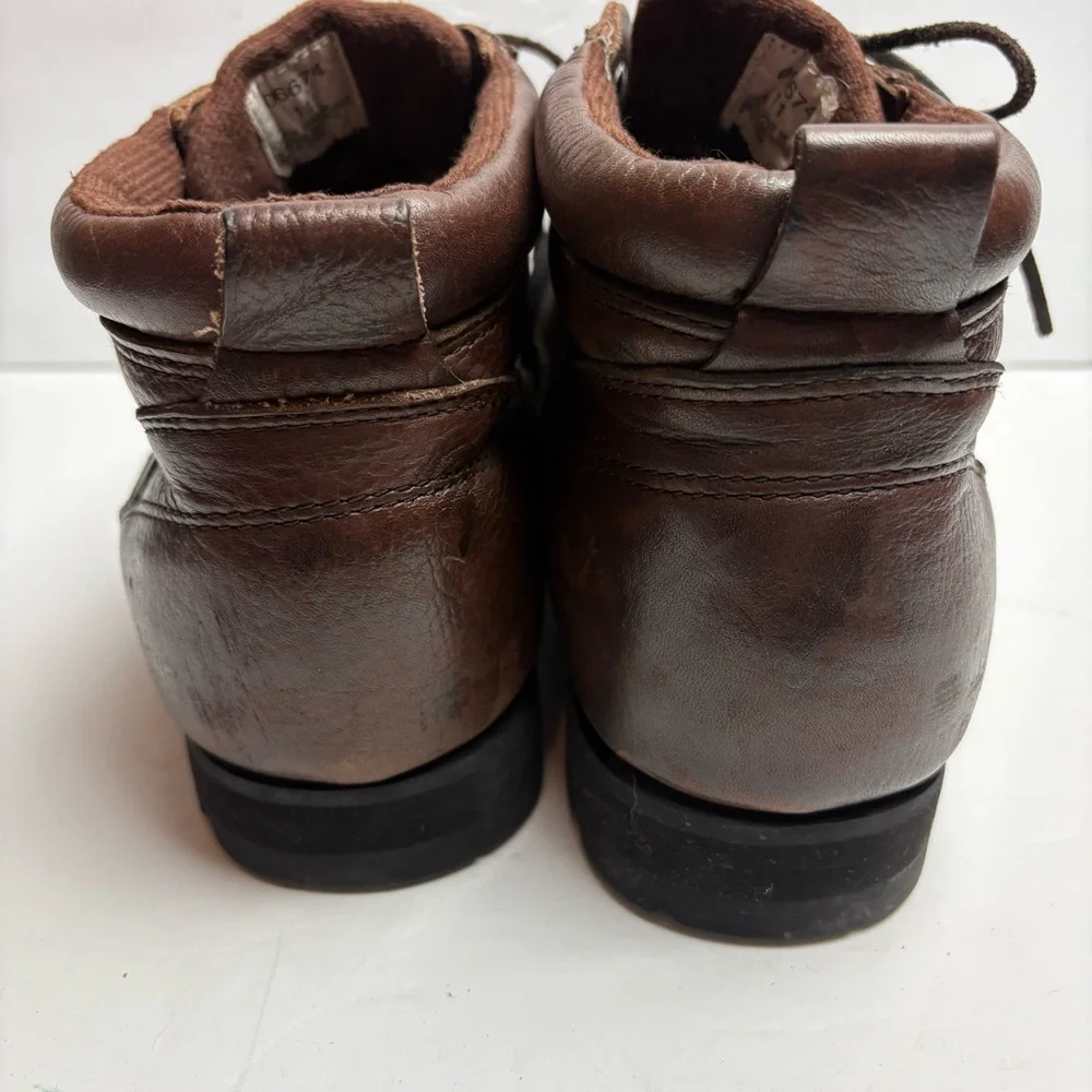 Wolverine Brown Leather Moc-Toe Work Boots Lace-up Mens size 11 06674